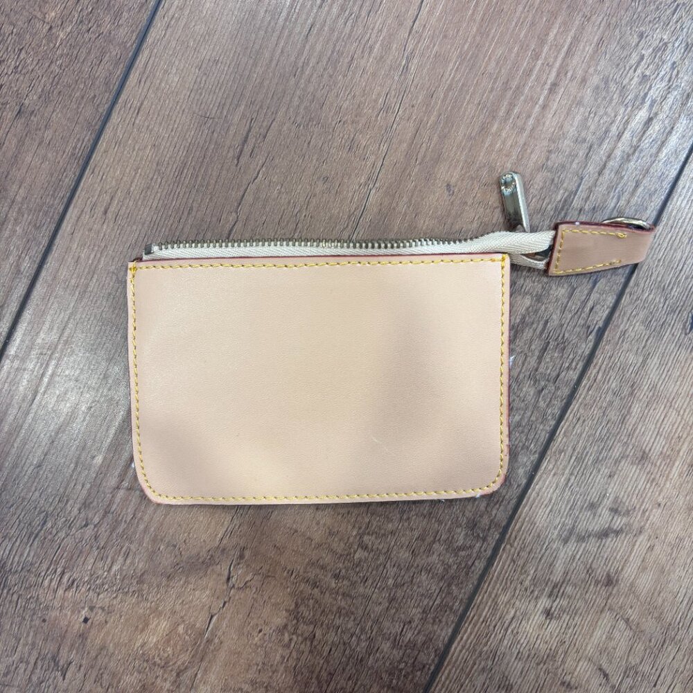 Louis Vuitton Interior Leather Key Pouch Holder Zipper 3.5"x5" Small Coin Pouch - Picture 2 of 8